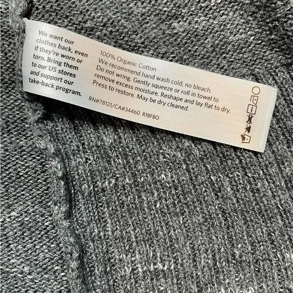 Eileen Fisher Gray Cardigan Sweater Open Front Size Medium - Picture 5 of 6